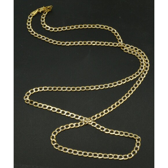 NEW 14k Yellow Gold 3.6mm Cuban Curb Link Chain 16" - 24" - Picture 3 of 4